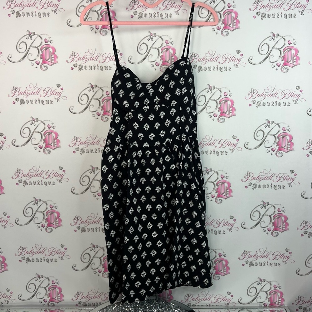 New Look dress bustier style Aztec pattern Black and White Midi Dress strappy
